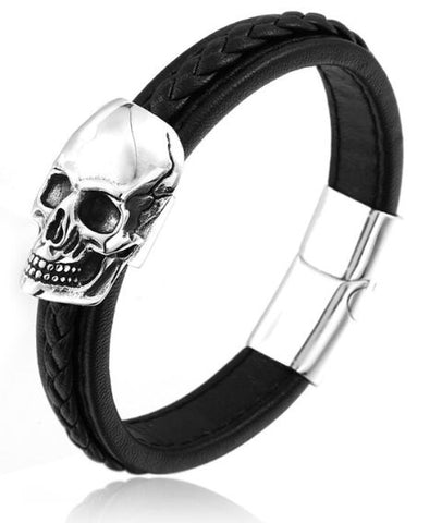 Pulsera Piel Hombre Calavera