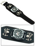 Reloj Estilo Gótico de Cuero Skull