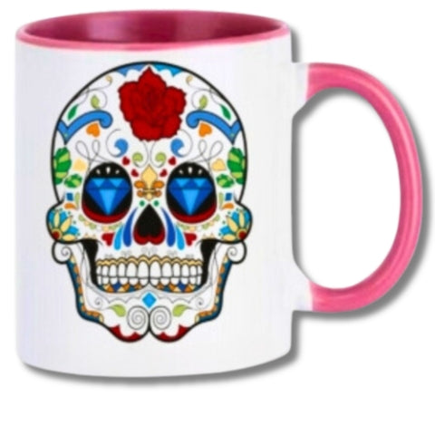 Taza Calavera Rosa