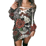 Vestido Rock Mujer con Cráneo