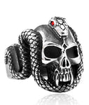 Anillo Calavera Serpiente