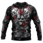Sudadera Calavera y Flores sin Zip