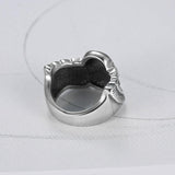 Anillo Calavera Alada Acero