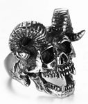 Anillo de Calavera Cuernos