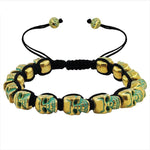 Brazalete Calavera Macramé Amarillo y Verde