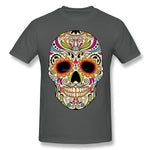 Camiseta Calavera Mexicana de Azúcar Gris