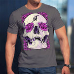 Camiseta Cráneo Flores Hombre