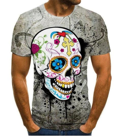 Camiseta Hombre Calavera Mexicana