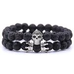 Pulsera Calavera Rey Plata