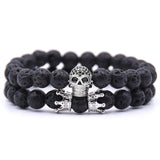 Pulsera Calavera Rey Plata