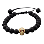Pulsera Hilo Cráneo Oro