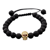 Pulsera Hilo Cráneo Oro