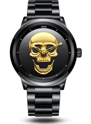 Reloj de Calavera Dorado